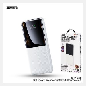 Remax Rpp-622 20w+22.5w Pd+QC Fast Charge Power Bank 10000mah White